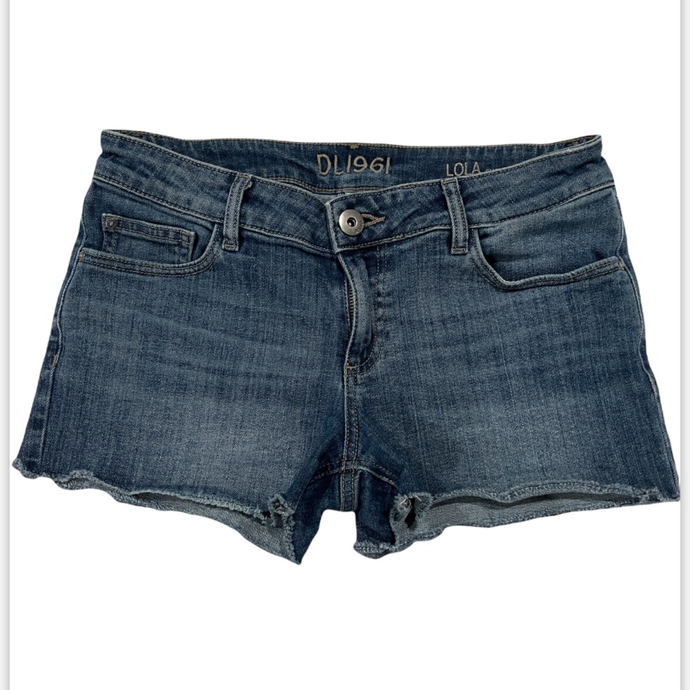 DL1961 Premium Denim Lola Frayed Denim Cutoff Shorts Sz 25 EUC
